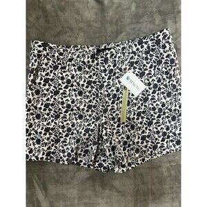 Level 99 Women’s Shorts Size 32 White Blue Floral Tencel NWT Mid Rise Casual